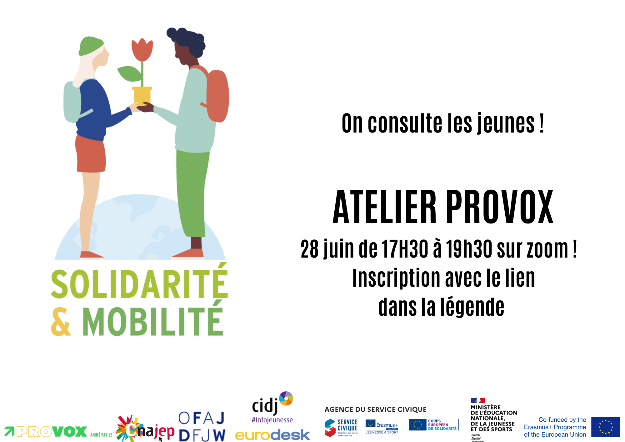 Atelier Provox sur la Mobilité et Solidarité pour la 9ème campagne « S’engager pour une Europe Durable et Inclusive »